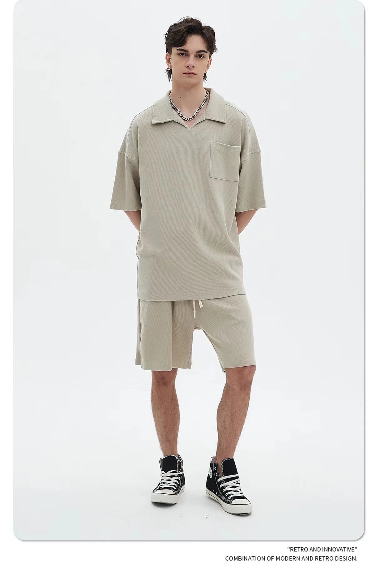 Waffle Collar Breathable T-Shirt