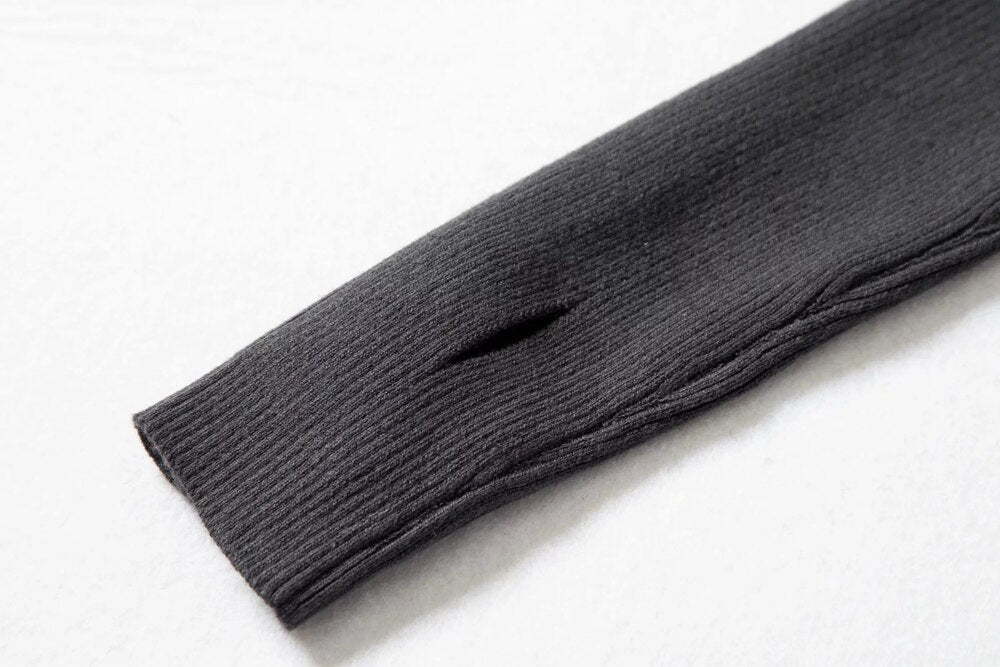 Ribbed High Neck Zipper Cropped Sweater