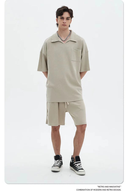 Waffle Collar Breathable T-Shirt