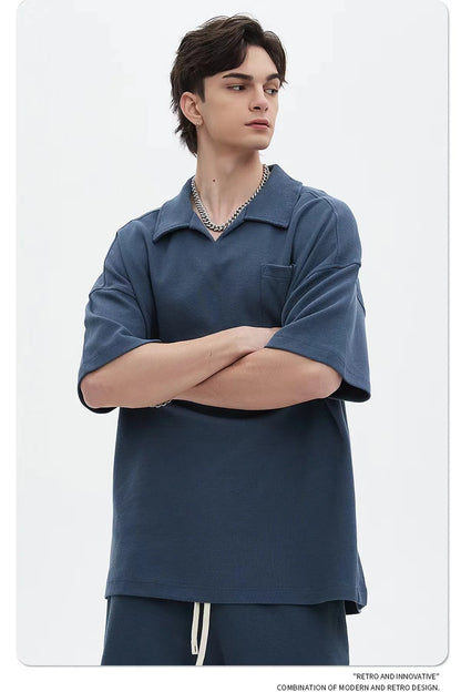 Waffle Collar Breathable T-Shirt