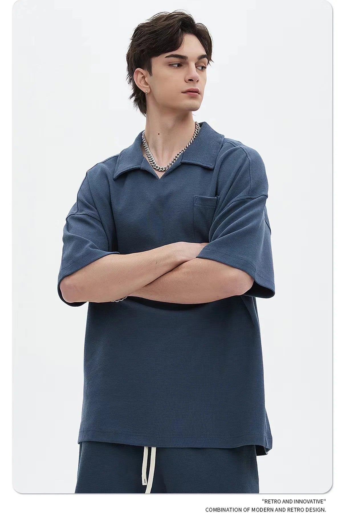 Waffle Collar Breathable T-Shirt