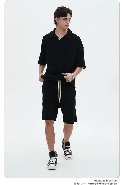 Waffle Collar Breathable T-Shirt
