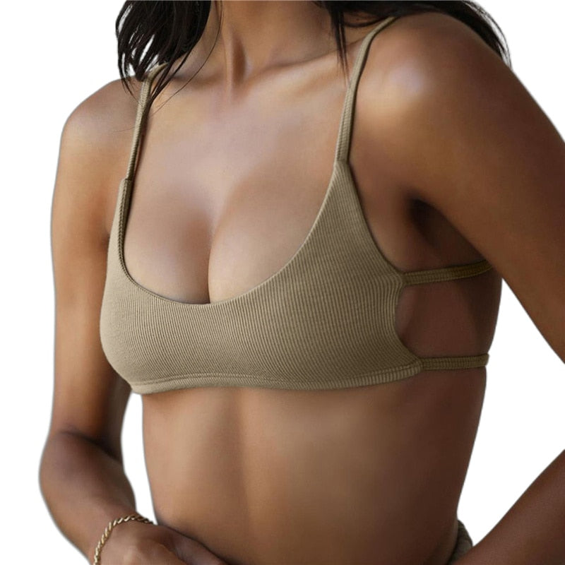 Ribbed Backless Bralette