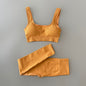 Seamless Ribbed Sports Bra and Leggings Workout Set
