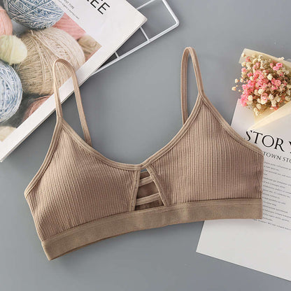 Seamless Bralette With Hollow Front