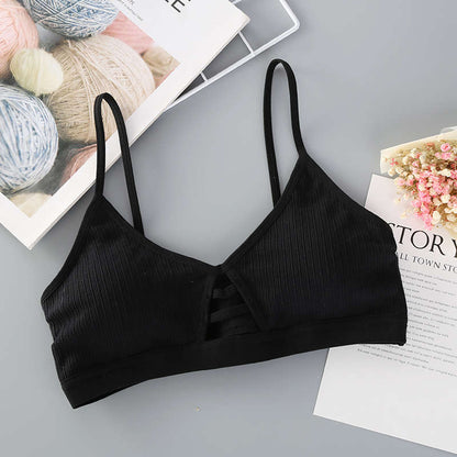 Seamless Bralette With Hollow Front