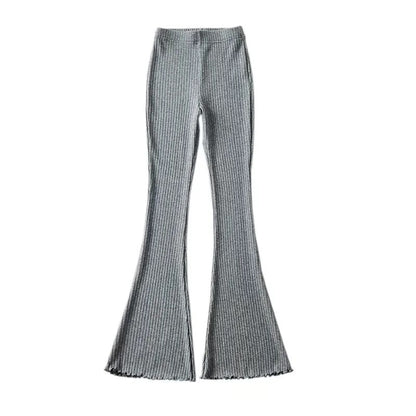 High Waist Ribbed Flare Pants