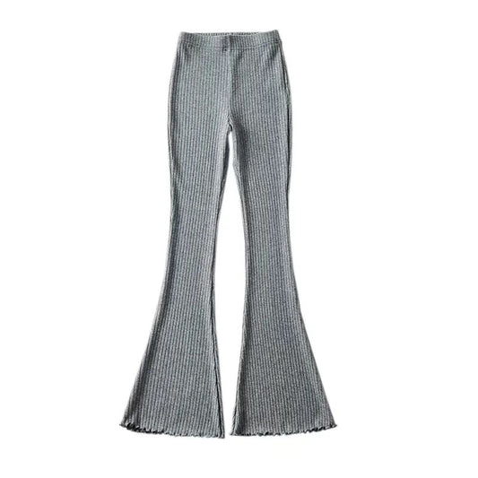 High Waist Ribbed Flare Pants
