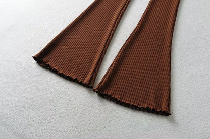 High Waist Ribbed Flare Pants