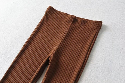 High Waist Ribbed Flare Pants