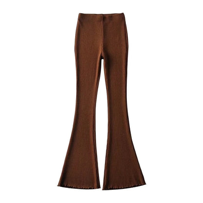High Waist Ribbed Flare Pants